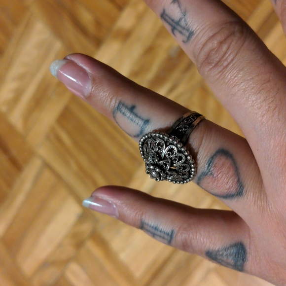 925 sterling silver ring flower mandala - Picture 1 of 5